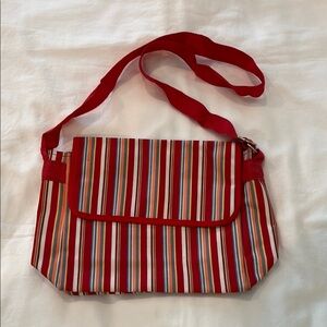 Striped Red Crossbody Bag